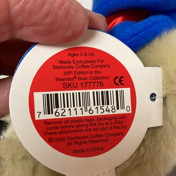 Starbucks 2002 20th Edition Fourth of July Bearista Plush - Picture 6 of 7